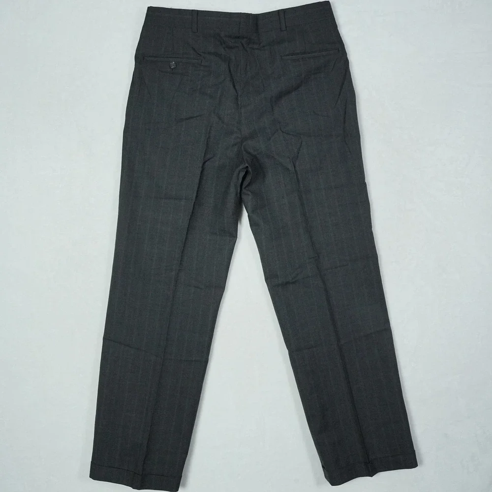 Vtg Burberrys Mens Charcoal Pinstripe Double Breasted Wool Suit Saks 5th 33x30